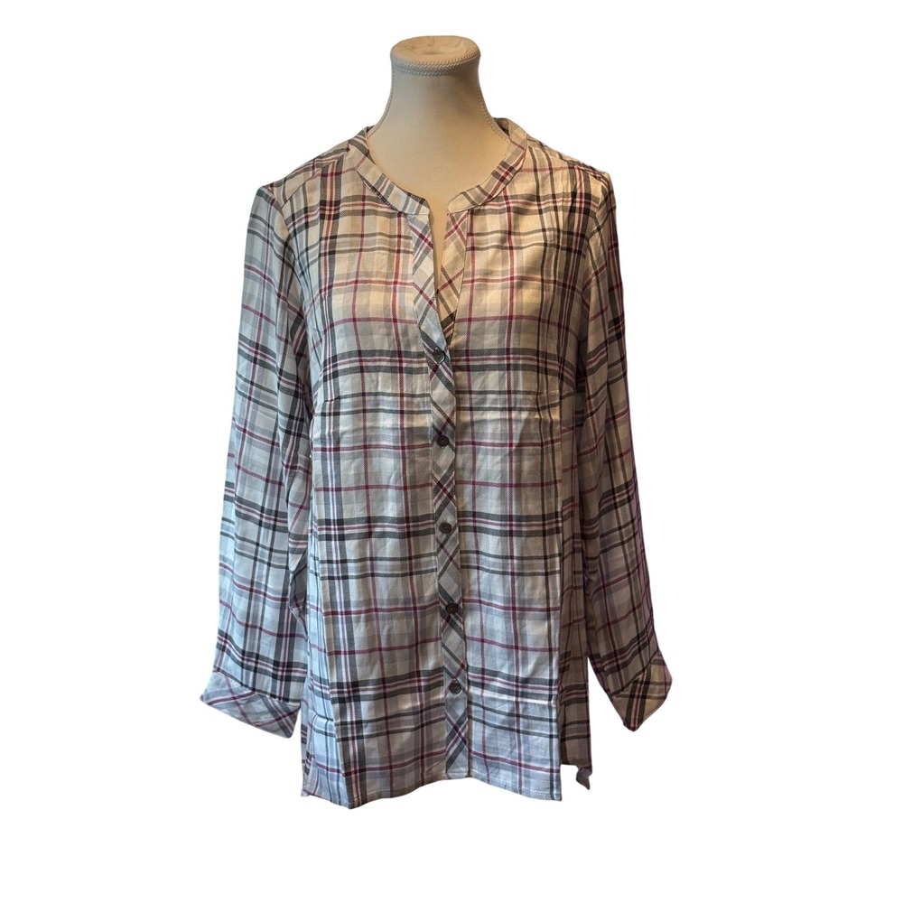 Workshop Republic‎ Clothing Woman Plaid Button Down Shirt 0X Long Sleeve